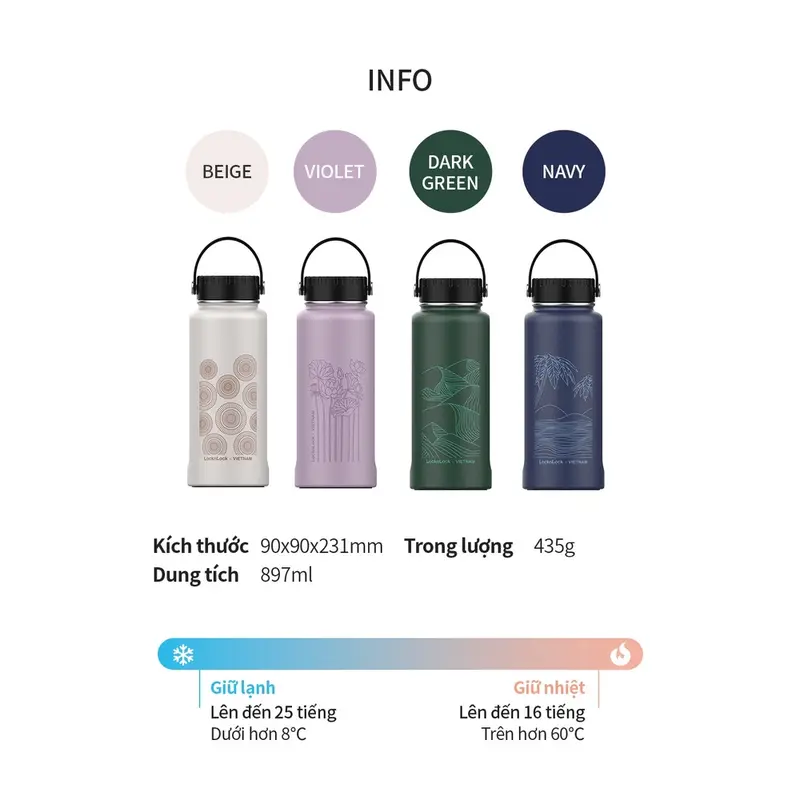 Bình giữ nhiệt Lock&Lock 897ml Riga Tumbler LHC4160 - Hàng chính hãng, khay lọc trà inox - JoyMall 5