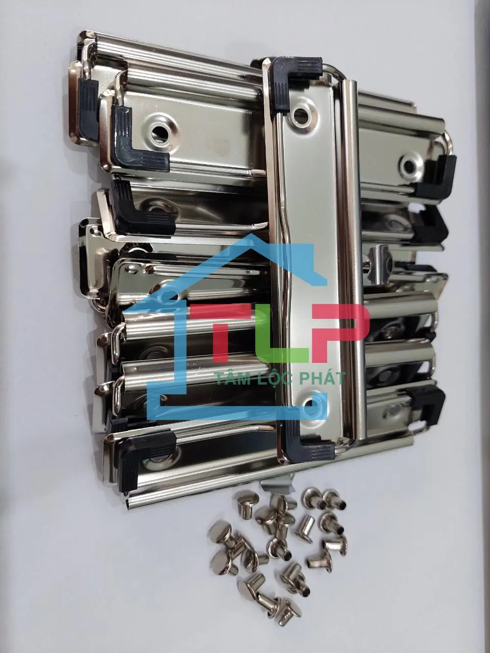 10 chiếc KHÓA TRÌNH KÝ Inox kèm đinh tán (hàng loại 1) - khóa trình ký