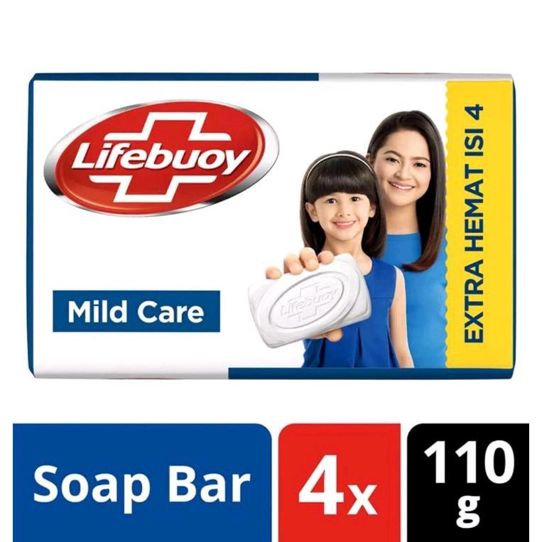Lifebuoy Sabun Batang 100gr Anti Bakteri 1 pack Isi 4pcs Bar Soap 1