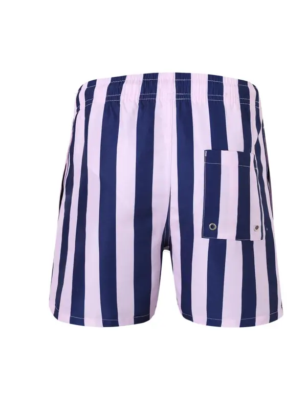 Men's Striped Print   Shorts, Regular Fit Casual Comfy Breathable Swim Shorts for Summer, Men's Shorts for Beach Vacation 1