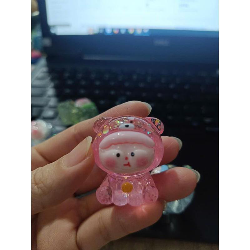 Túi mù gấu cún kim tuyến siêu to bự phát sáng, charm kim tuyến size to cho bé sưu ϯầṃ 8
