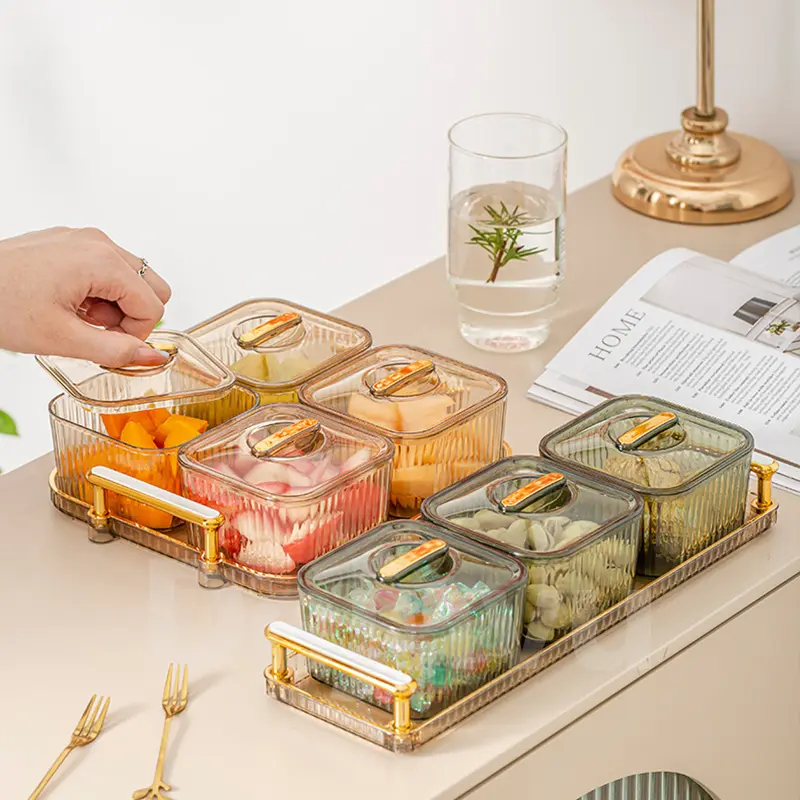 Dejavu Toples Set Penyimpanan Makanan Saji Dengan Nampan Tempat Cemilan Toples Snack Tray Kue Storage Jar With Tray HSB663 5