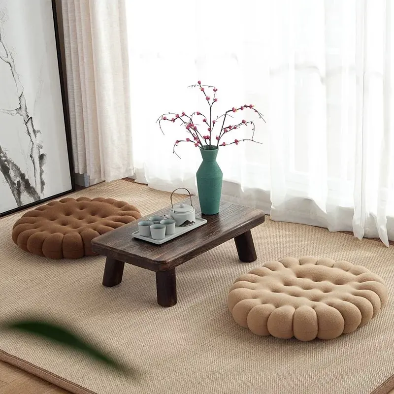 Đệm Ngồi Bệt Hình Bánh Quy Tấm Đệm Lót Ghế Dercor mẫu mới Siêu Ngộ Nghĩnh Vải Nỉ nhung mềm mịn kích thước 40 x 45 cm 4