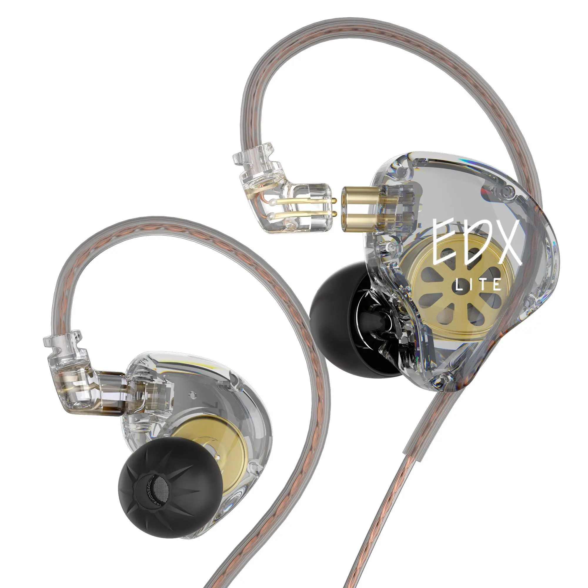 KZ EDX Lite in-ear Monitor Headphones, Deep Bass Wired Earbuds with Removable C Pin Detachable Cable, Suitable for Church Singers Musicians Drummers Audiophile, Earphones