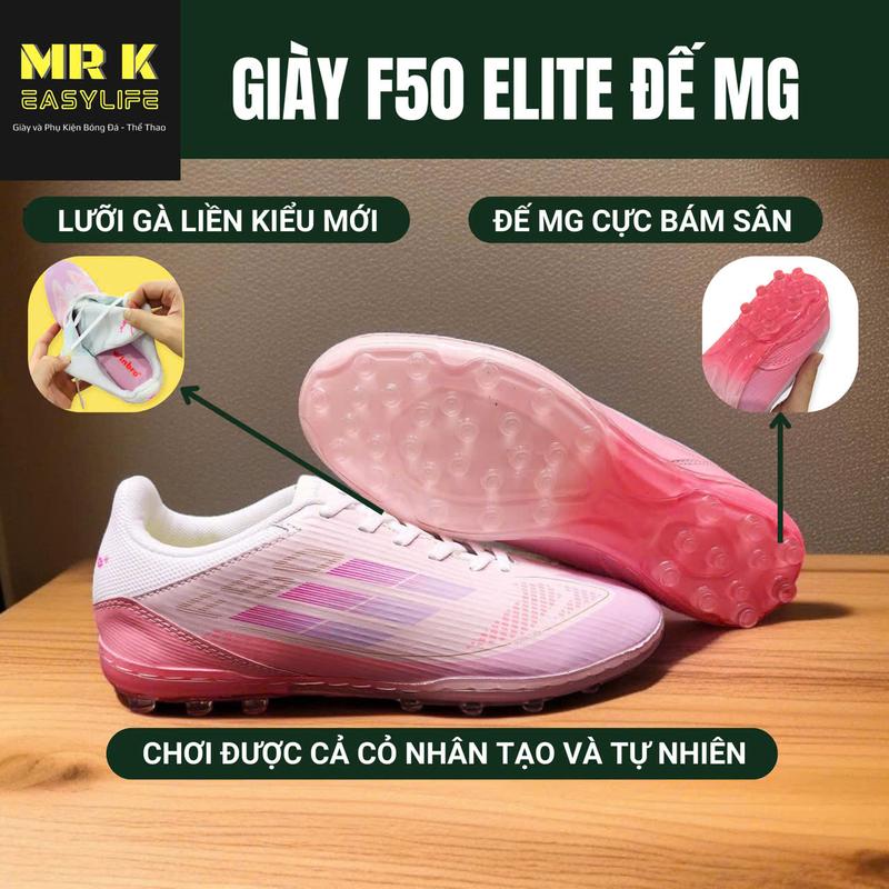 [Lùi 0,5 size] Giày Đá Bóng Nam F50 MG, đế MG bám sân, khâu full đế, êm, tặng kèm tất + dây phối màu, Sport, Đá Banh cỏ nhân tạo, tự nhiên, thể thao, tập thể dục