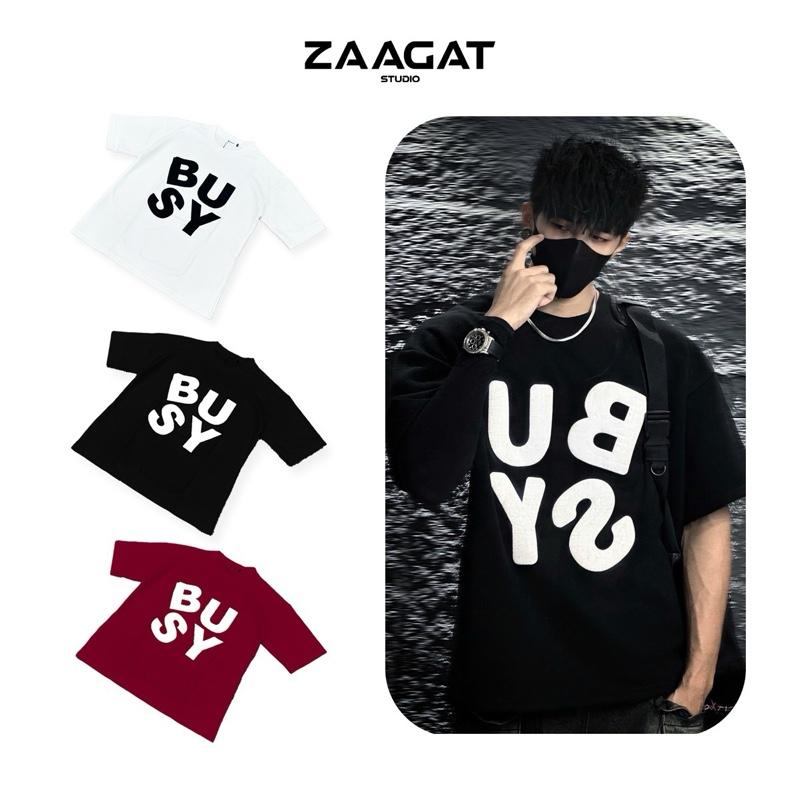 Combo 2 Áo thun nam nữ cổ tròn ZAAGAT chất liệu Pc cotton Thái in nổi BUSY Menswear