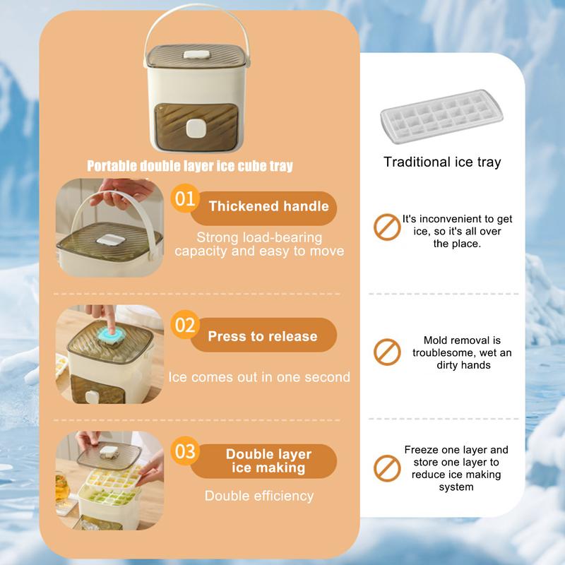 Product Introduction of 48 Grid Ice Maker Ice Cube Mold Portable Storage Ice Box Ice Tray Press Ice Mold Refrigerator Ice Maker Home Ice Making Tool 27