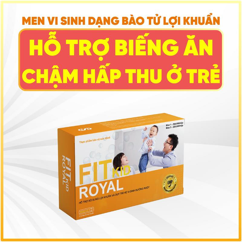 Men vi sinh cho bé FitKid Royal - Bào tử lợi khuẩn Anh Quốc dành cho trẻ biếng ăn, kém hấp thu 20 ống x 5ml