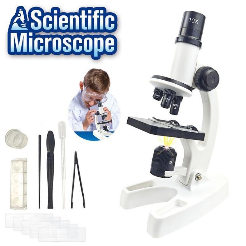 Scientific Microscope Toy, 1 Set Microscope Kit with LED Light, Educational Science Toy, Birthday Gift for Kids, Home School Educational Toy 7