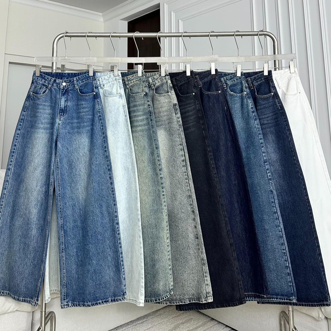 PTJ30156 กางเกงยีนส์ขายาวกระบอกใหญ่ PROMTHONG