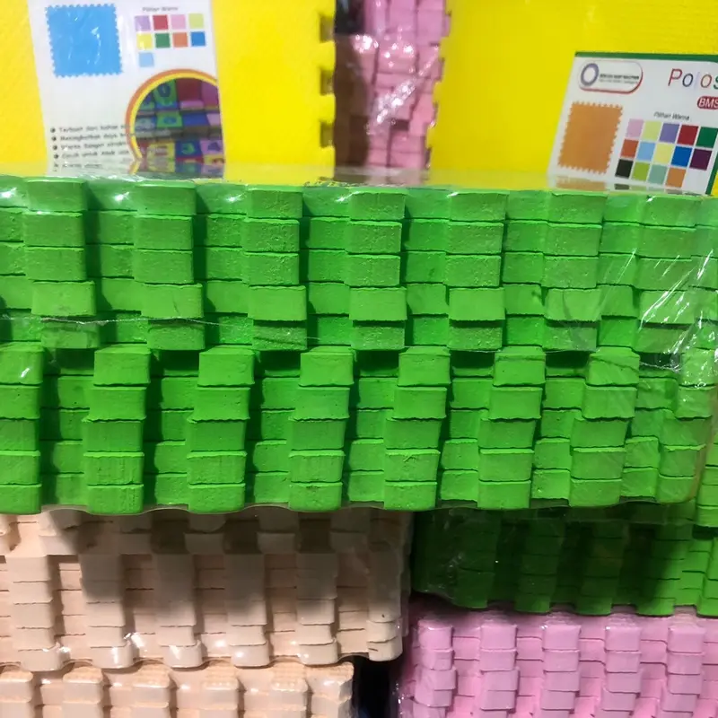 Matras puzzle polos ukuran 25x25 cm tebal 1 cm isi 10 pcs / alas bermain anak / alas lantai olahraga / playmat bebas bpa biru tua tidak 1