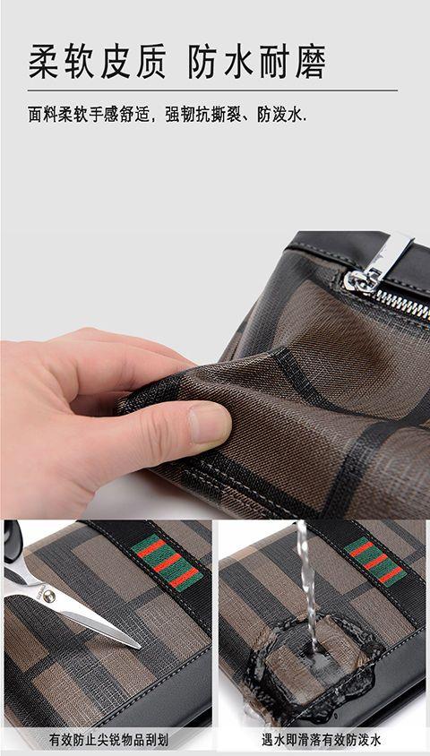 Product Introduction of 2023 New Men's Clutch Business Outing Authentic Leather Tactile Feel Lightweight and Large Capacity Envelope Clutch Male Wallets 5