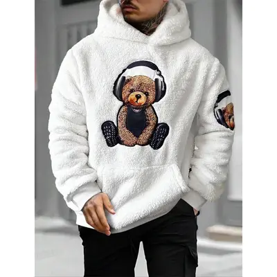 Mens teddy bear hoodie sale