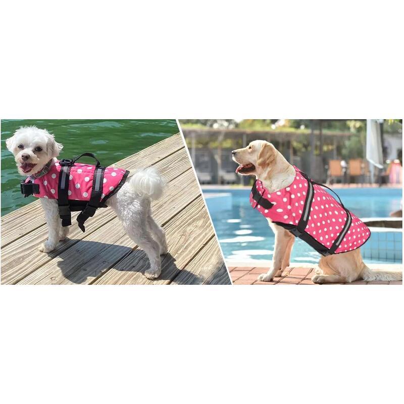 Product Introduction of Ripstop Reflective Adjustable Life Jacket Dogs with Rescue Handle for Swimming 10