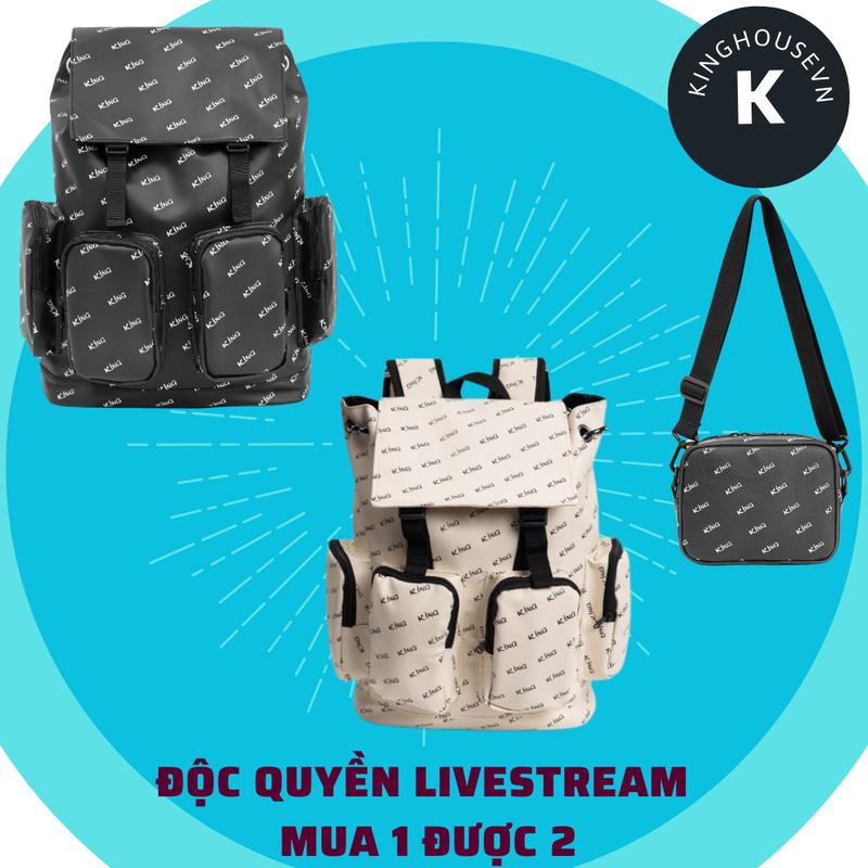 <ĐỘC QUYỀN LIVESTREAM>Balo Da Packback Đi Chơi - Đi Học - Balo Học Sinh -Balo CHống Nước + Túi Chéo Thời Trang- Họa Tiết King Mẫu 2 Đeo Vai Backpack