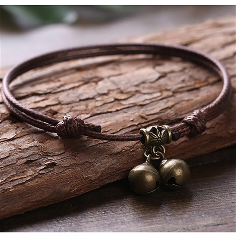 Product Introduction of Charm Bracelet Red Coffee and Black Wax Rope Anklet Barefoot Sandals Accessories Foot ChainAnkles for Women Men Gift 9
