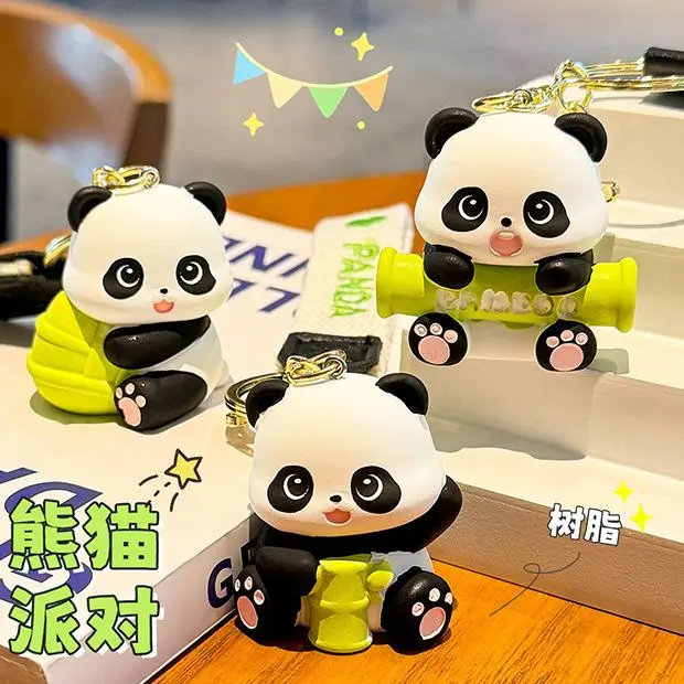 Cartoon Cute Panda Keychain Exquisite Panda Doll Charm Unisex Backpack Accessory Bag Charm Souvenir Gift Fashion Versatile