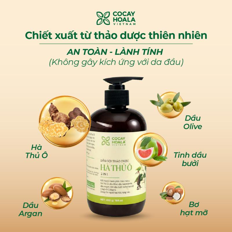 [ BIG SALE ] Dầu Gội Thảo Dược Hữu Cơ Cỏ Cây Hoa Lá Hà Thủ Ô  450g 2in1 - Hỗ Trợ Giảm Rụng, Hỗ Trợ Mọc Tóc 1