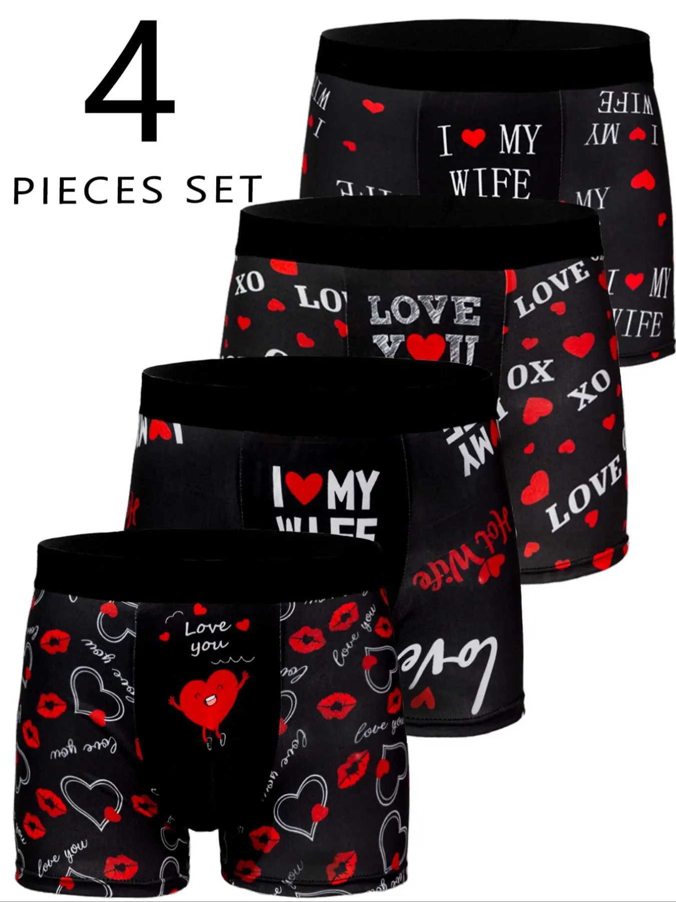 Men's All Over Print Boxer Brief, Casual Comfy Breathable Underwear for Daily Wear, Men's Underwear for All Seasons