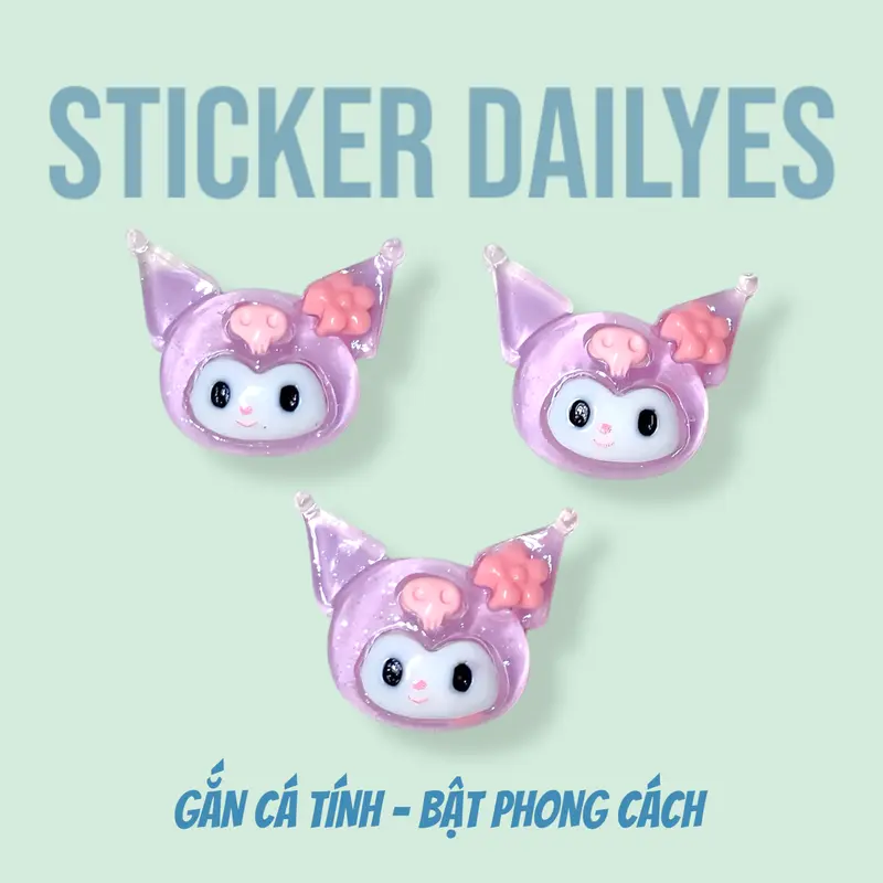 [ Bộ 10 chiếc ] Charm Gắn Dép Kuromi, Sticker Dép Cross, Jibbitz in 3D siêu cute - Sticker Dailyes 3