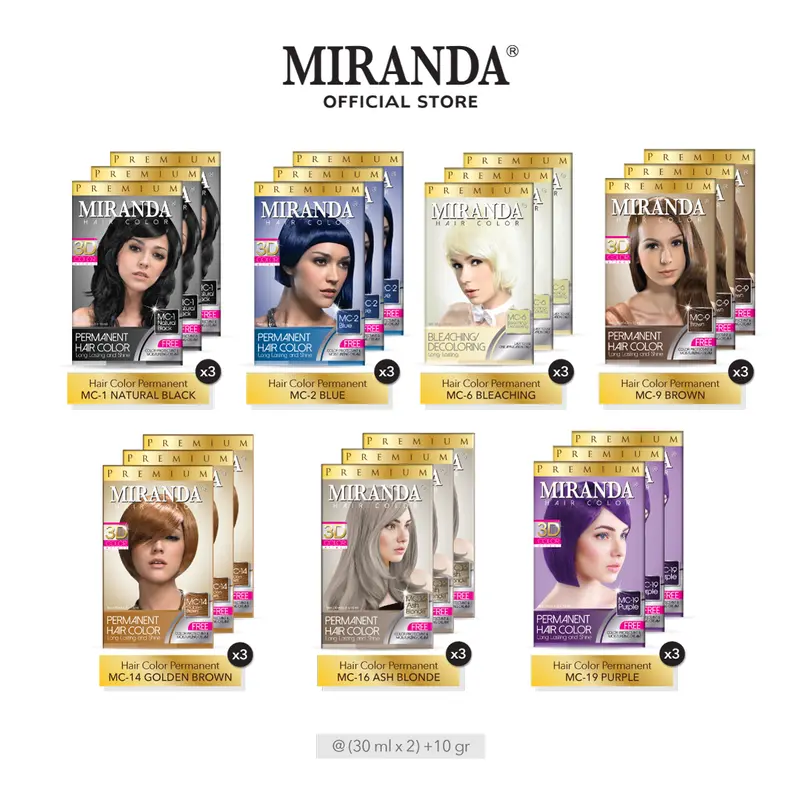 Miranda Hair Color 30ml (isi 3 pcs) 0