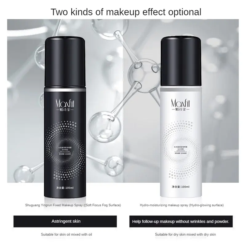 Xịt Thiết Lập, Lâu Trôi, 100ml, Dưỡng Ẩm Và Cấp Nước, Kiểm Soát Dầu, Lớp Trang Điểm Trong Suốt, Lì Tự Nhiên, Thích Hợp Cho Trang Điểm Và Halo, Hoàn Thiện Lấp Lánh 2