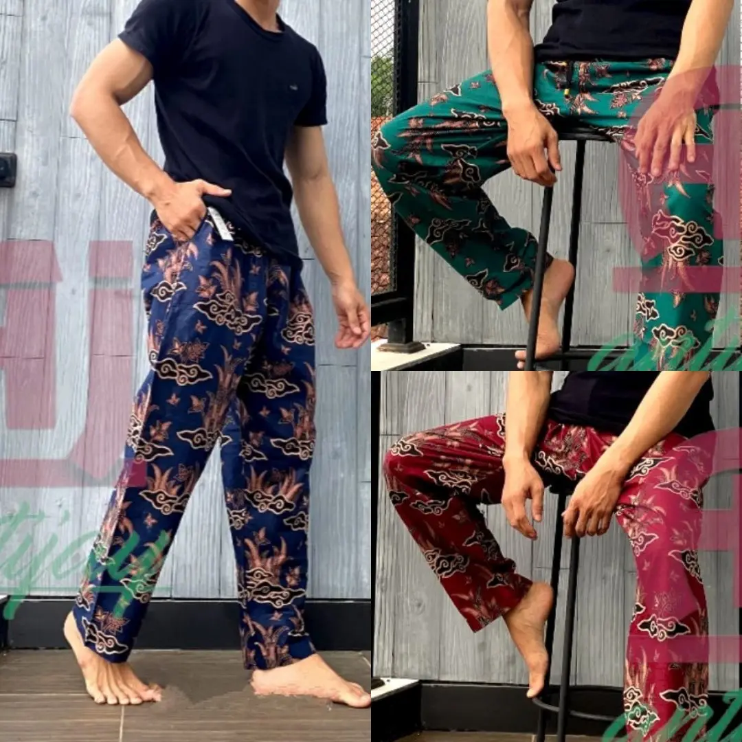Celana Kolor Boim Motif Batik Dewasa Pria Wanita Ukuran Jumbo Bahan Katun Santai Kain Karet