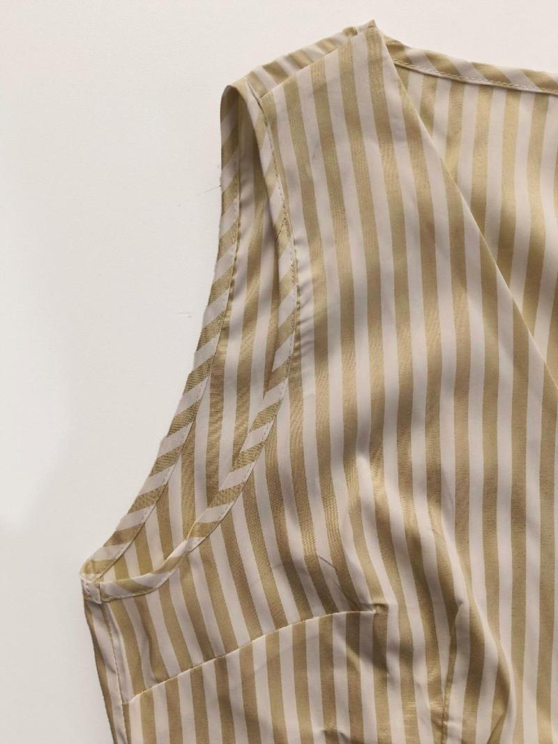 Product Introduction of Women's Striped Print Jumpsuit, Casual Elegant Sleeveless Jumpsuit for Summer, Fashion Women's Clothing for Daily Wear 5