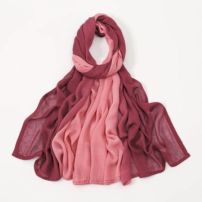 Product Introduction of 2024 Premium Gradient Rayon Modal Hijab Women's Cotton Hijab Scarf Extra Large Scarf and Shawl Muslim Hijab 7