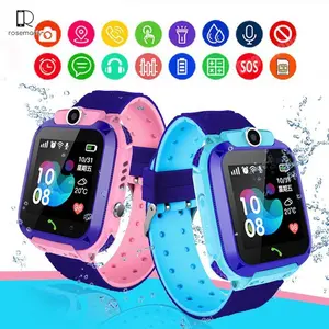 Rosemariy Q12 Anti Air IP67 Smartwatch Anak Tahan Air GPS Digital Layar Sentuh 1,44 Inci Komunikasi Jelas Obrolan Suara Akurat Posisi Pagar Elektronik untuk Usia 3-12 Tahun