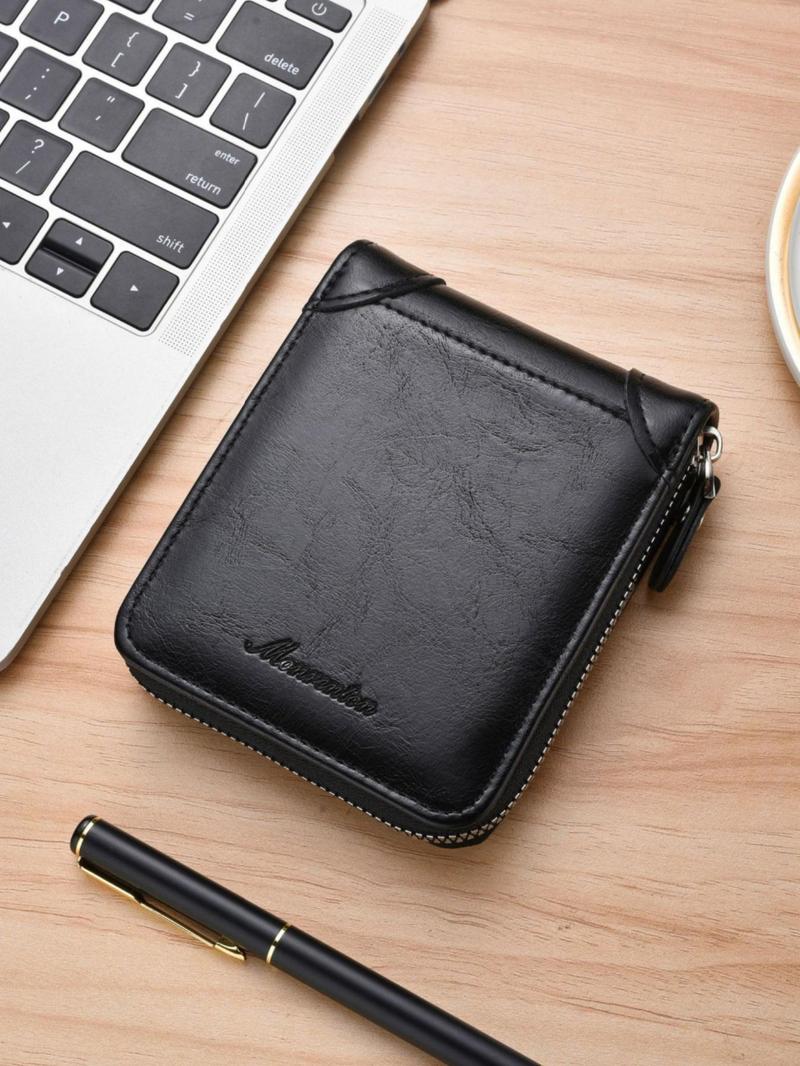 Product Introduction of Men's Vintage Zipper Short Wallet, Multi-functional Large Capacity Card Holder, Casual Trendy Versatile High-quality Daily Wallet for Men 7