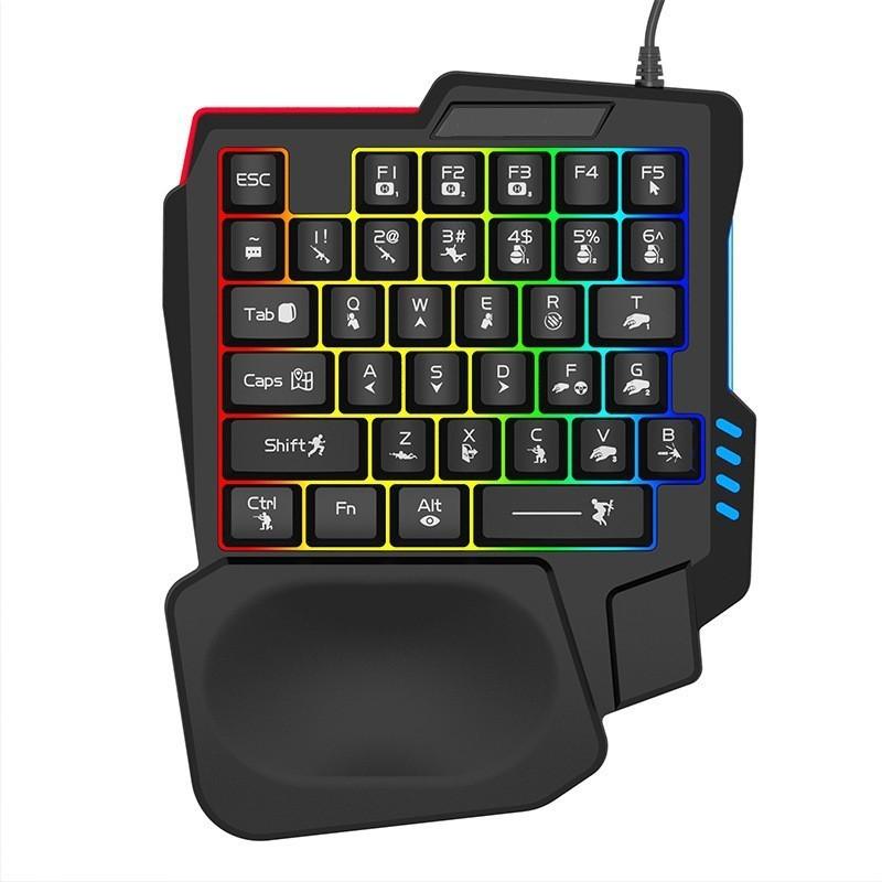 BÀN PHÍM 1 TAY GAMING SK58 đầu kết nối USB dùng cho Android (Bộ chuyển đổi ,OTG..) , PC Full LED