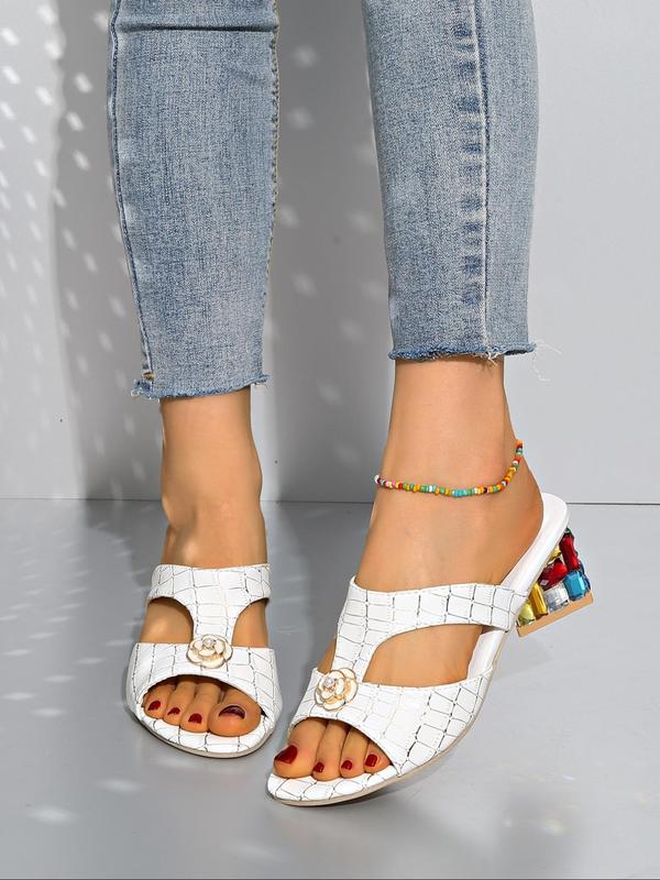 Women's Fashionable Patchwork Design High Heel Sandals, Casual Versatile Sandals for Summer, Lightweight Breathable Comfortable Shoes for Daily Wear, Girl 5