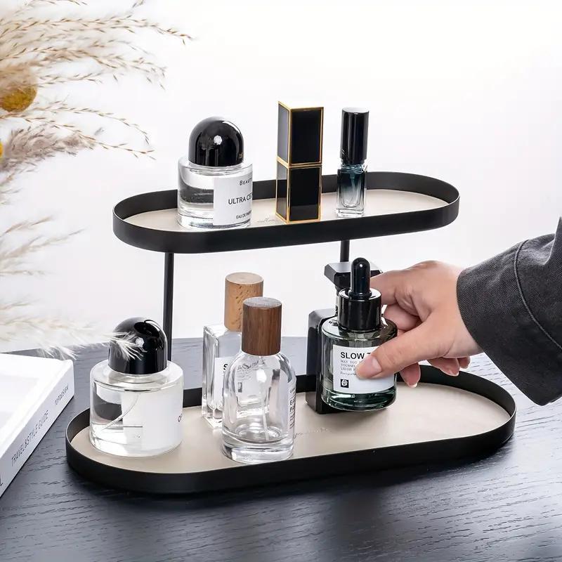 Double Layer Oval Shaped Storage Rack, Multi-functional Storage Rack, Cosmetic Storage Box, Home Organizer for Living Room, Bedroom, Bathroom 5