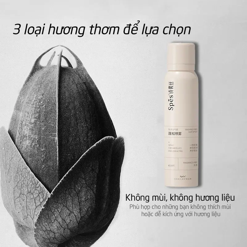 [Spes/Tặng Dầu Gội Gừng 200ml ] Combo 2 chai 150ml Dầu gội khô Spes xịt tóc tạo phồng cấp tốc, hút dầu không bết dính, giữ nếp 8h 150ml 1