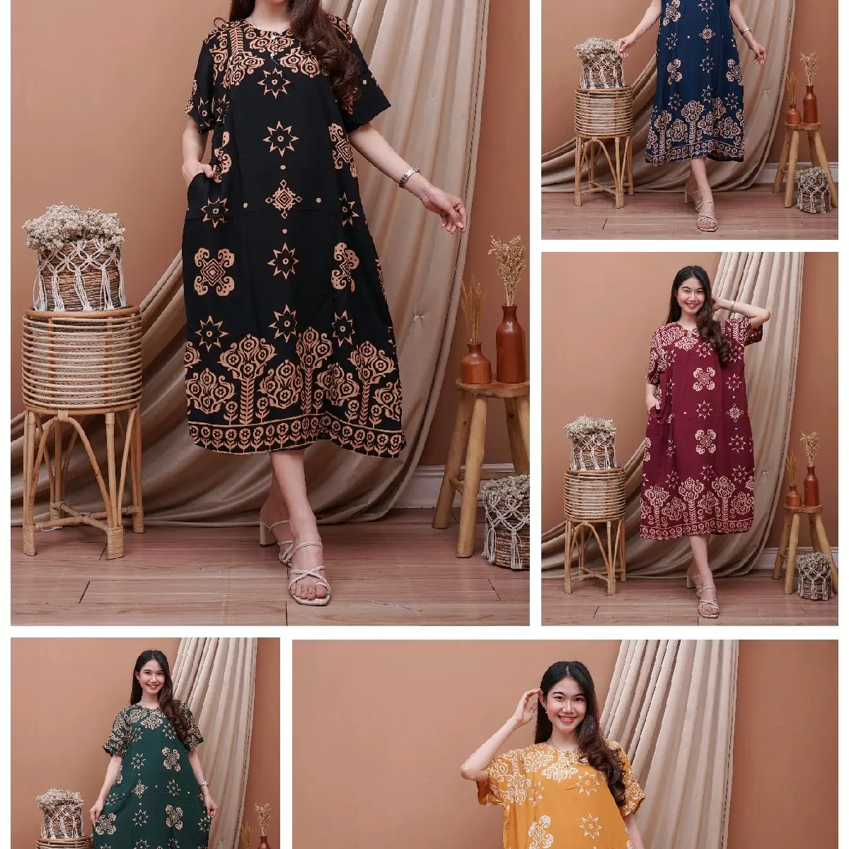 paket 3pcs daster jumbo cabutan rayon murah