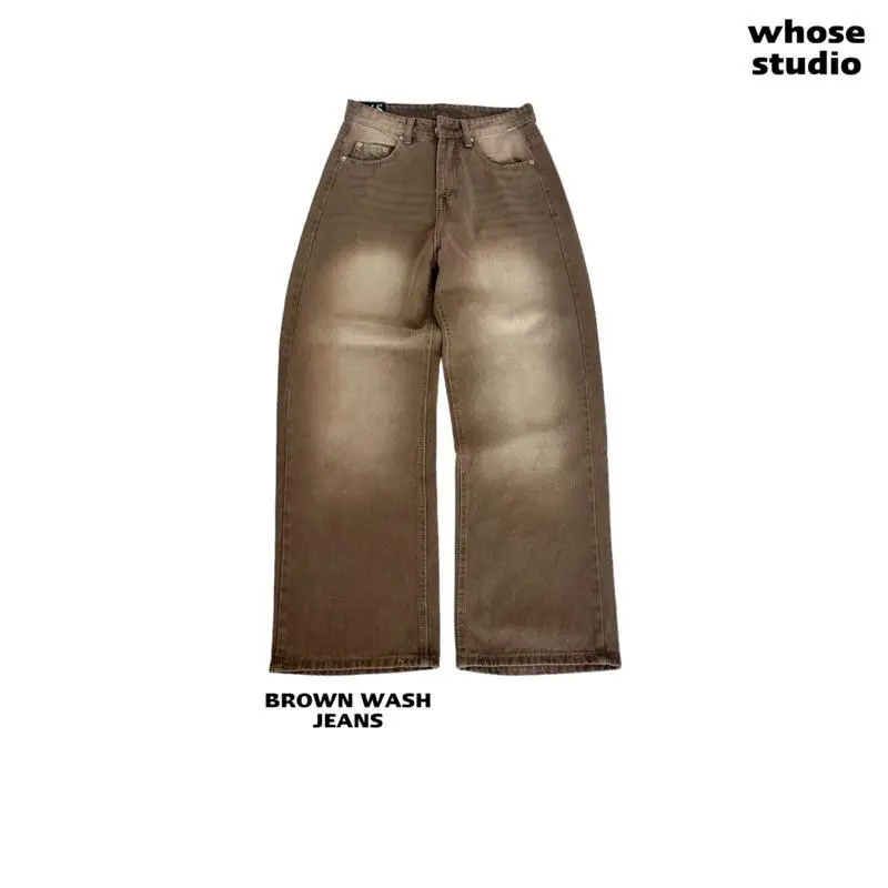 BROWN WASH JEANS - Quần jeans nâu wash 1027 quan jenna Nam Menswear