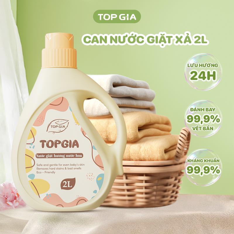 (HN) Nước giặt xả sắc hương Top Gia can 2L, thơm dịu nhẹ, giúp làm sạch và mềm quần áo