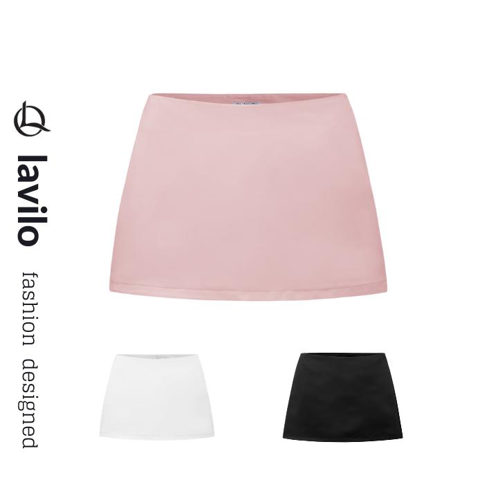 chân váy chữ a ngắn y2k cạp trễ vải tafta dày dặn đứng form chóng nhăn tốt LAVILO CV107