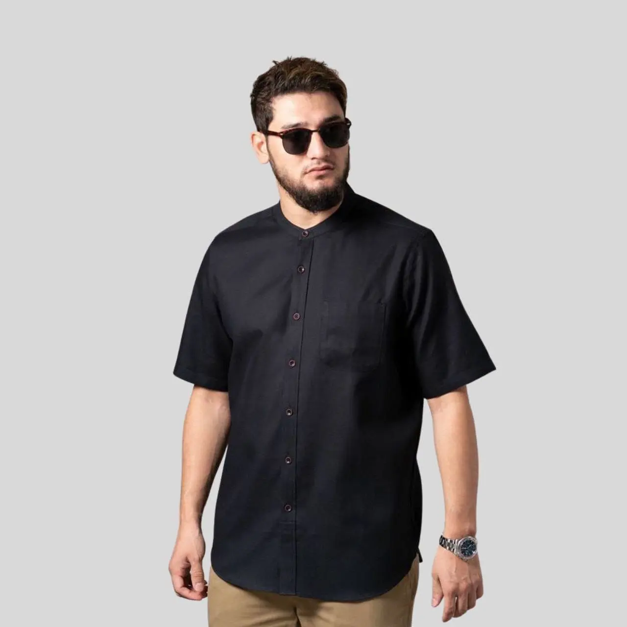 KEMKO POLOS COKSU KEMEJA SANTAI POLOS Casual Hitam Coklat LENGAN PENDEK PRERMIUM ATASAN FASHIOM PAKAIAN PRIA Katun Tebal Nyaman