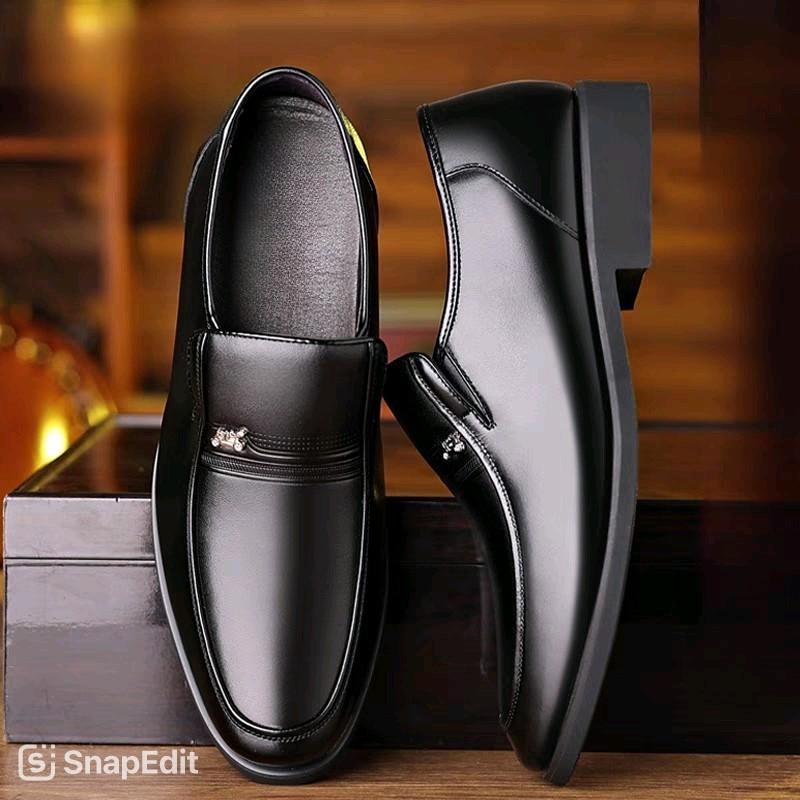 Giày Tây Trung Niên Da Bò Thật NP 08 Nam Penny Loafer - leather shoes Cao Su Nhung