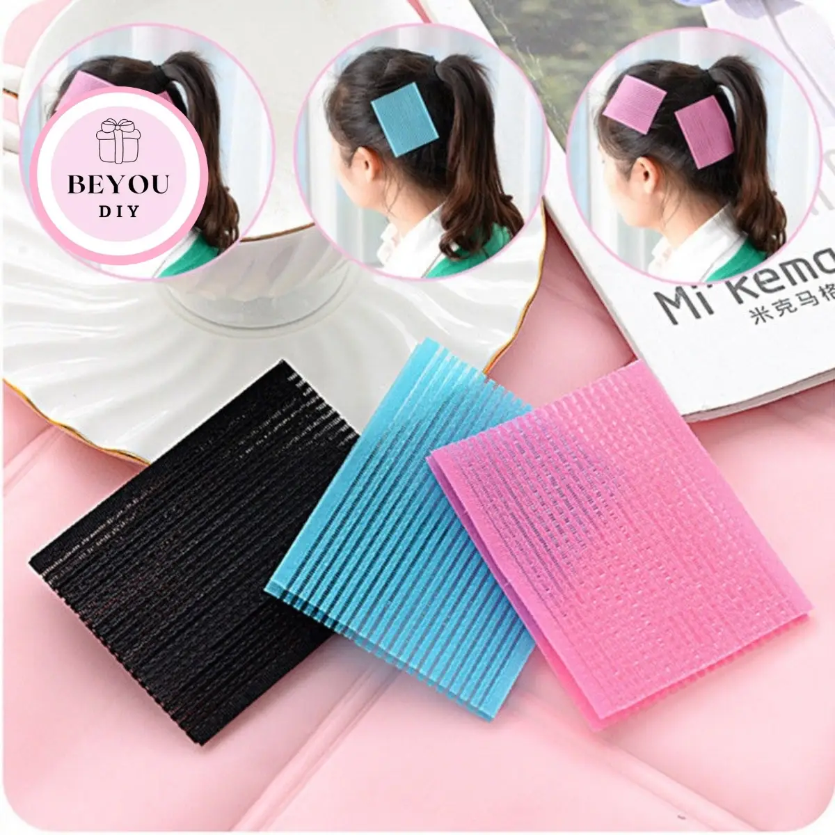 Set 2 Miếng Dán Tóc, Dán Mái Tự Dính Giúp Cố Định Tóc Khi Trang Điểm - Beyou Cài Tóc Nữ Women Tua Rua