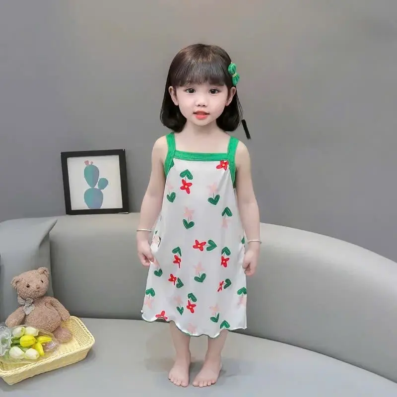 Váy 2 dây cho bé gái chất thun lạnh mềm mát xinh cho bé 9-35kg (H6) 3