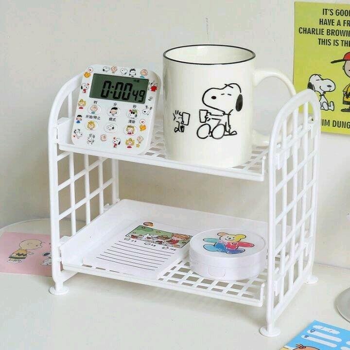 Kệ Nhựa Mini 2 Tầng Đựng Đồ Đa Năng SiêuXinh - Kệ Mini 2 Tầng Xếp Gọn Trang Trí Để Bàn - Giá Để Đồ, Kệ Mỹ Phẩm 1