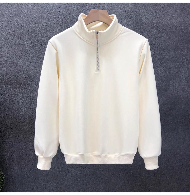 Product Introduction of Sweater Kolar Zip Separuh Tinggi, Pakaian Harian untuk Lelaki, Jenama Bergaya, Kot Pullover, Koleksi Musim Bunga dan Musim Luruh 2024, Atasan Lelaki Baharu 9