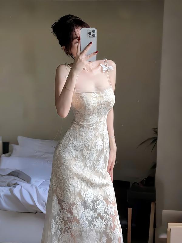 Váy ren 2 dây lót lụa ôm body tôn dáng hè 2025 - IRINA dress