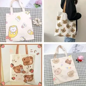 Totebag Lucu Resleting Kanvas