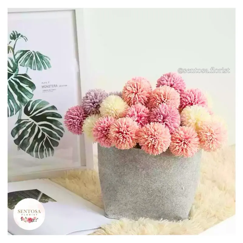 BUNGA ROSE DANDELION 1 TANGKAI/BUNGA DANDELION PALSU/BUNGA ROSE DANDELION SINGLE PREMIUM ARTIFICIAL DEKORASI 6