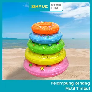XINYUE Pelampung Ban Renang Anak Swim Ring Motif Timbul Kartun Hewan Warna Outdoor Air