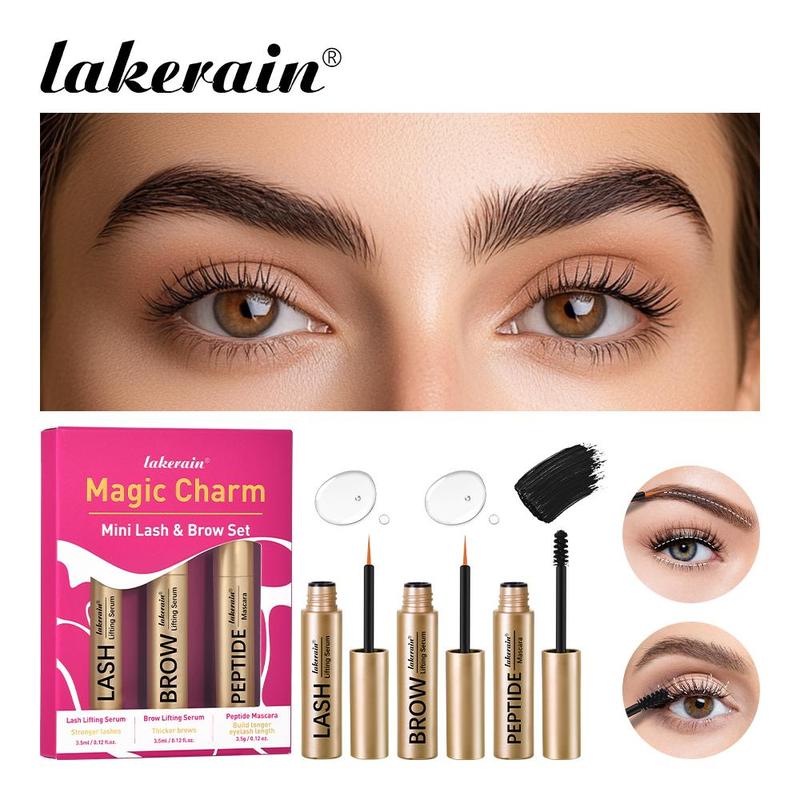Product Introduction of Eyebrow & Eyelash Cosmetic Set, Brow Lash Hydrating Lifting Serum & Waterproof Long-lasting Mascara, Natural Lengthening Effect, Makeup 4